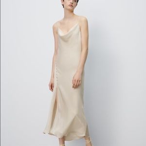 Zara SLIP DRESS WITH BUTTONED SIDE 3294/762/712